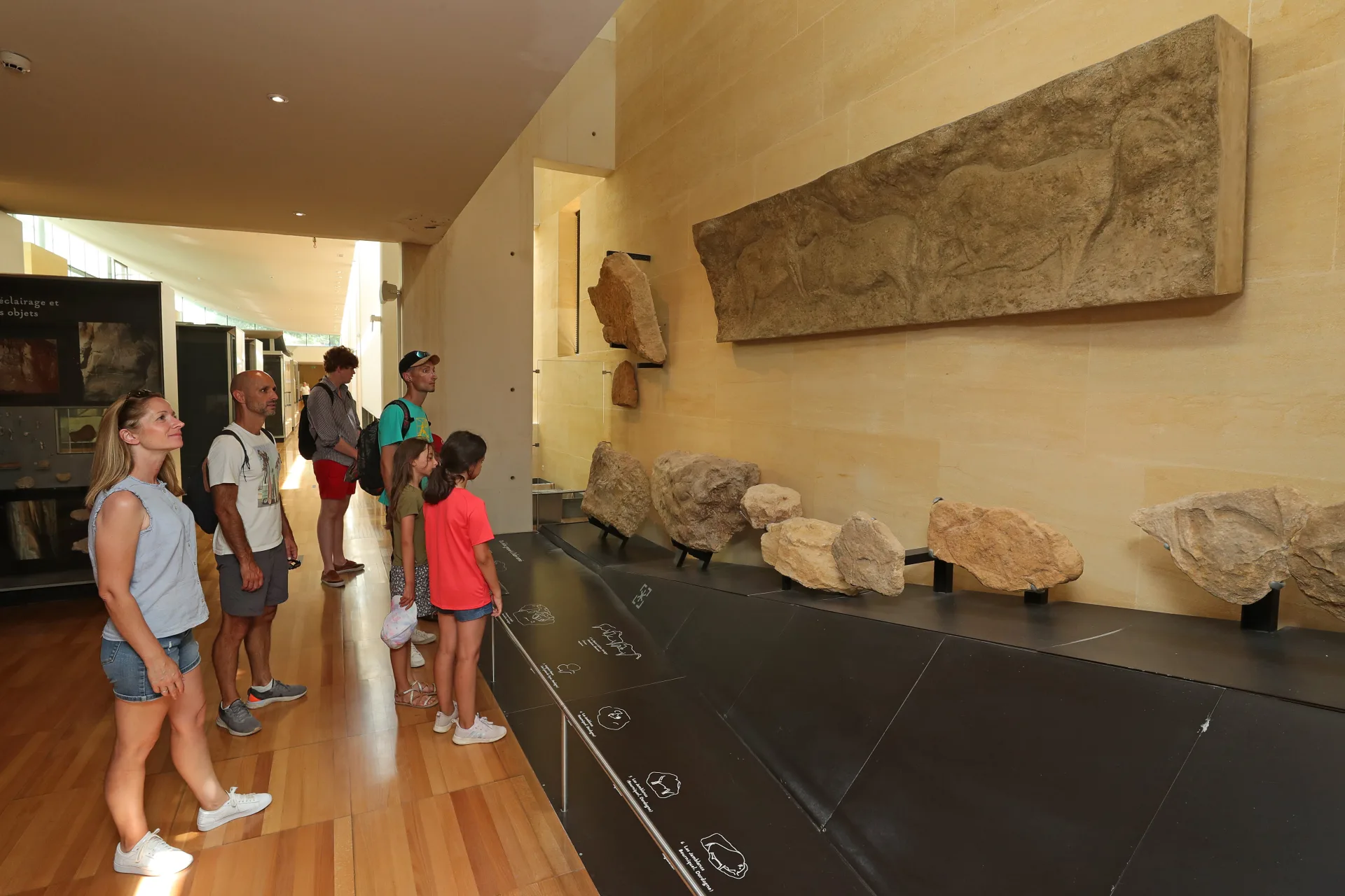 Family at the National Prehistory Museum in Les Eyzies