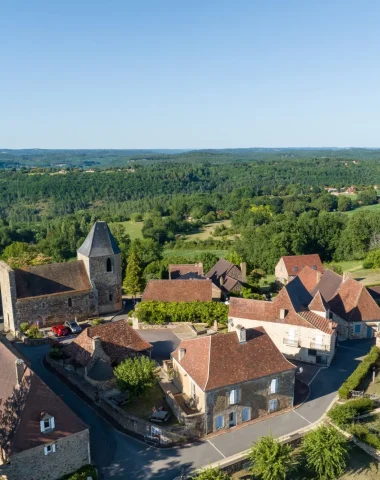 Village d'Audrix vue du ciel ©Instapades OT Lascaux Dordogne