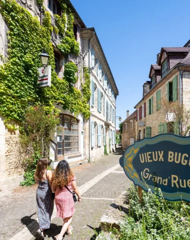 De hoofdstraat - oude winkelstraat van Bugue - Vézère-vallei